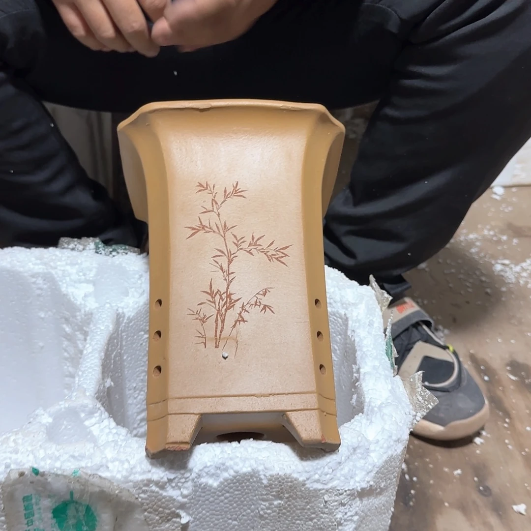 紫砂花盆口径16高度哦22