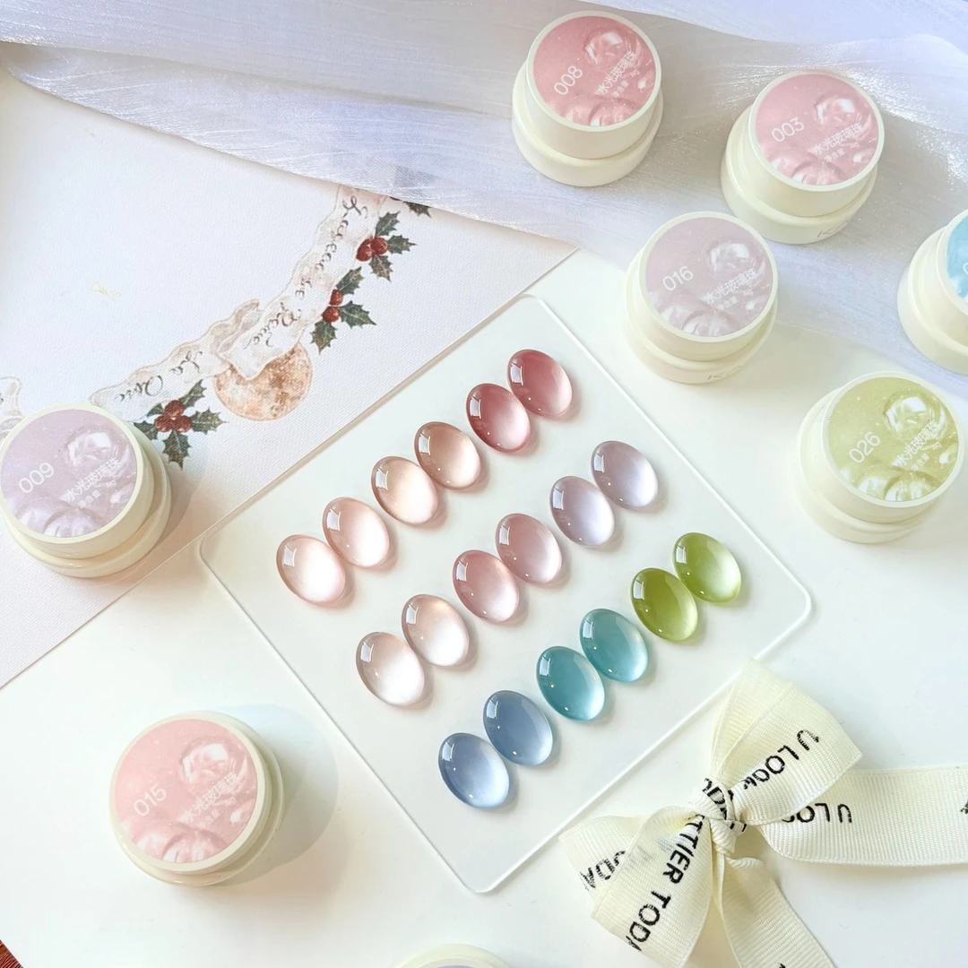 KaSi水光玻璃珠猫眼罐装甲油胶2025新款细腻清透猫眼胶美甲布丁罐