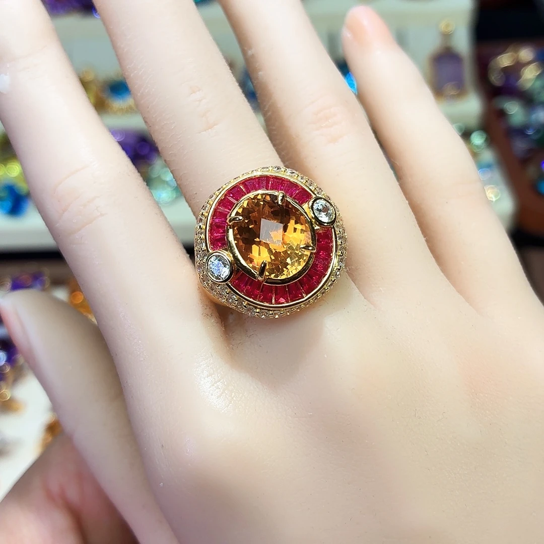 戒指水晶银S925镶嵌