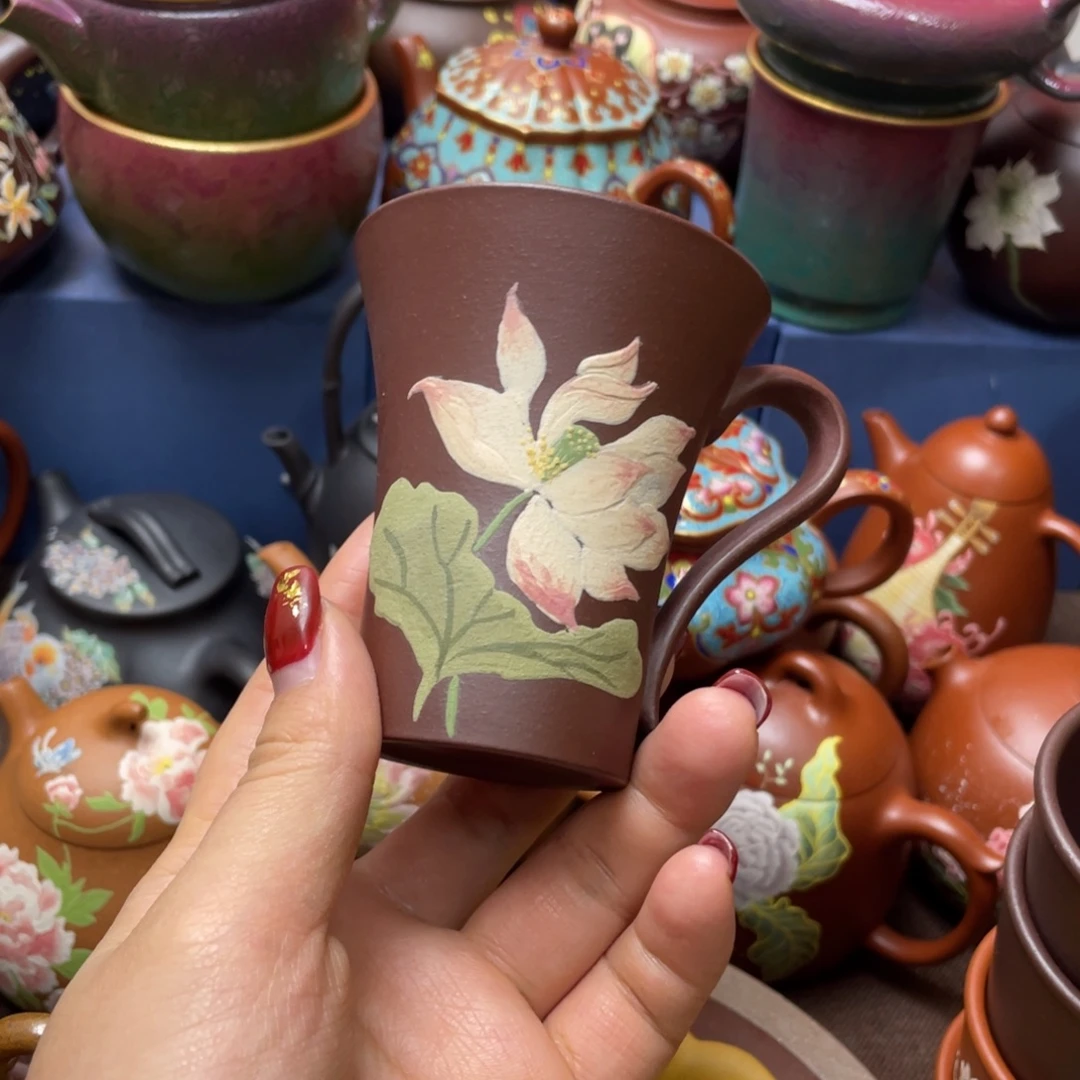 茶杯红泥紫砂主人杯120cc