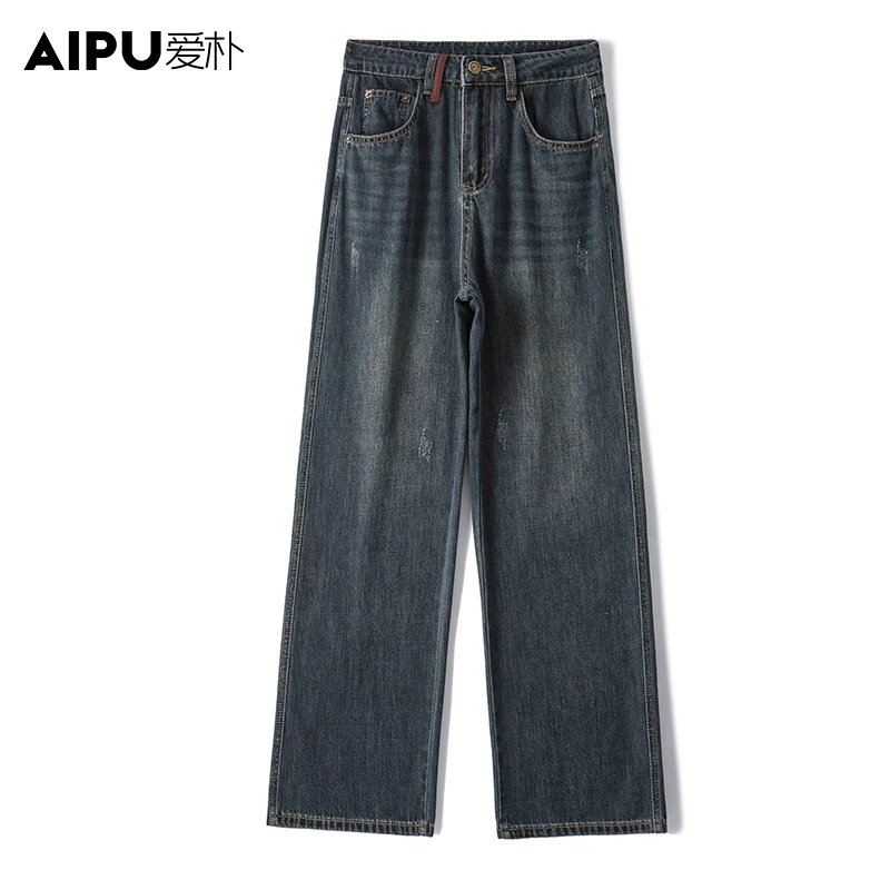 爱朴大码女装120到220斤高端春季新款欧若风百搭时尚牛仔裤65486