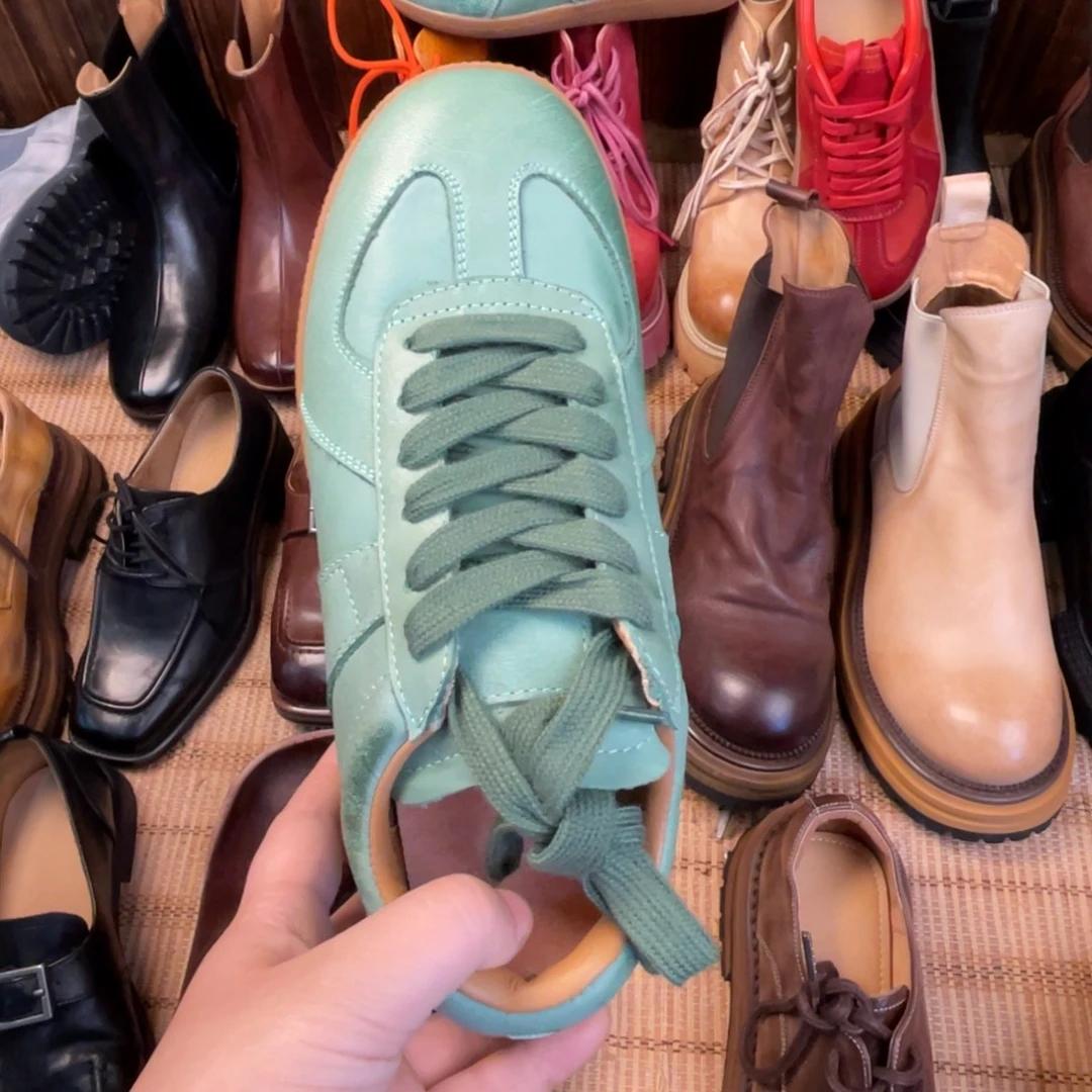 鱼嘴鞋37码德训鞋绿色微瑕