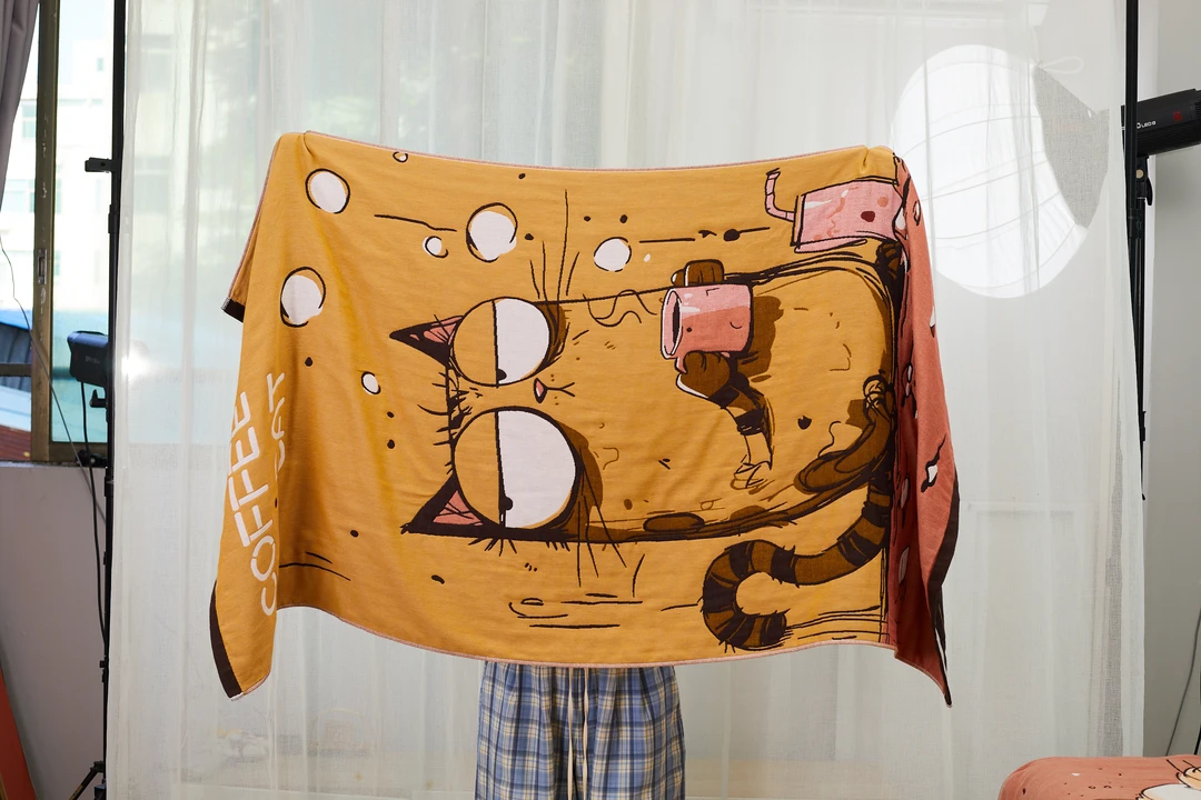 【优雅猫】80*160cm浴巾柔软全棉舒适吸水速干不掉毛单人浴巾