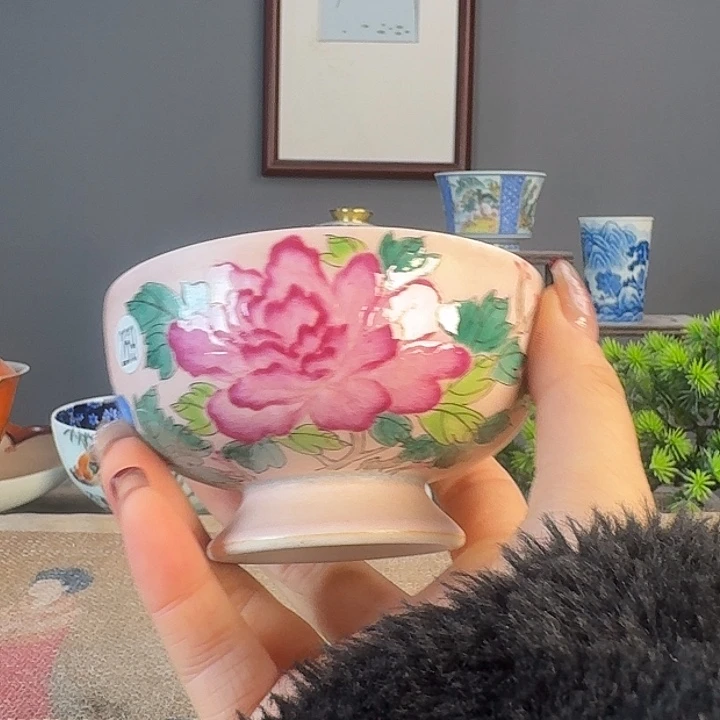 摆件景德柴烧茶杯多人