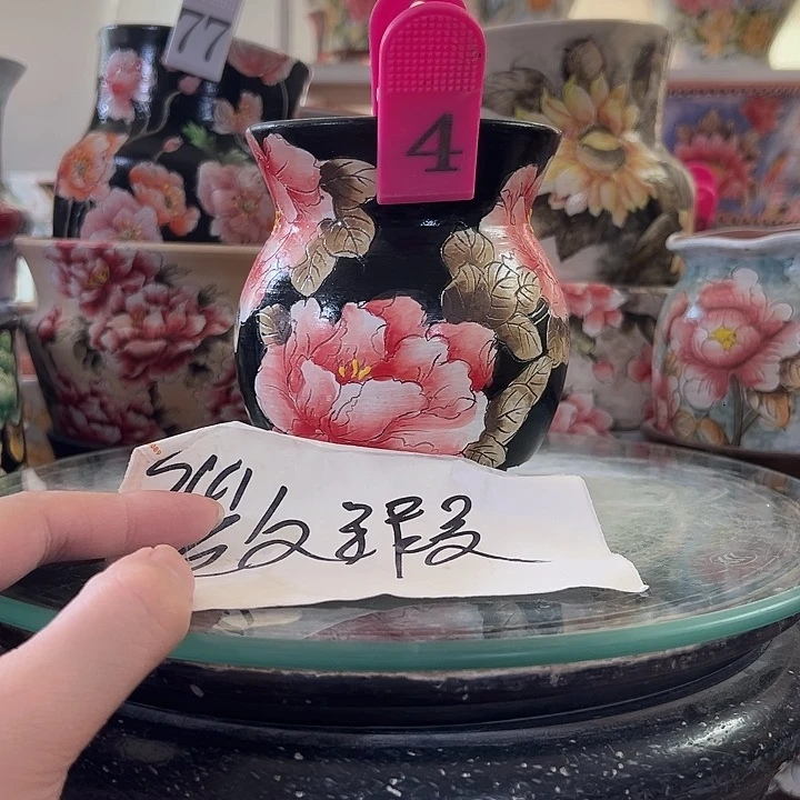 景德镇幸运花盆手绘韩式花盆
