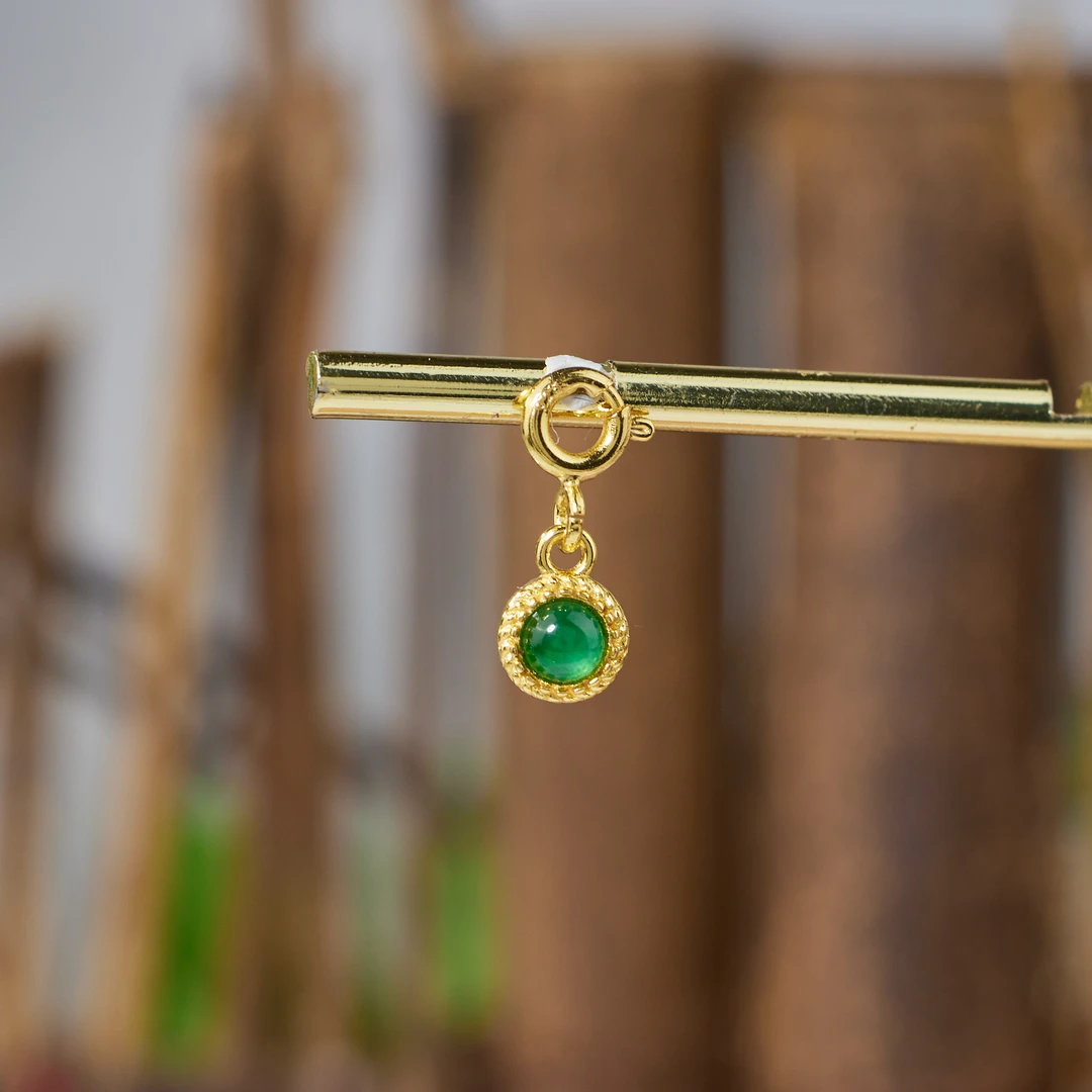 【歪歪】泡泡*翡翠吊坠*S925镶嵌E8305