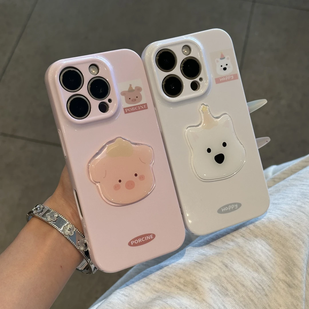 欧克里里粉猪西高地贴片适用苹果16promax手机壳华为oppo小米vivo