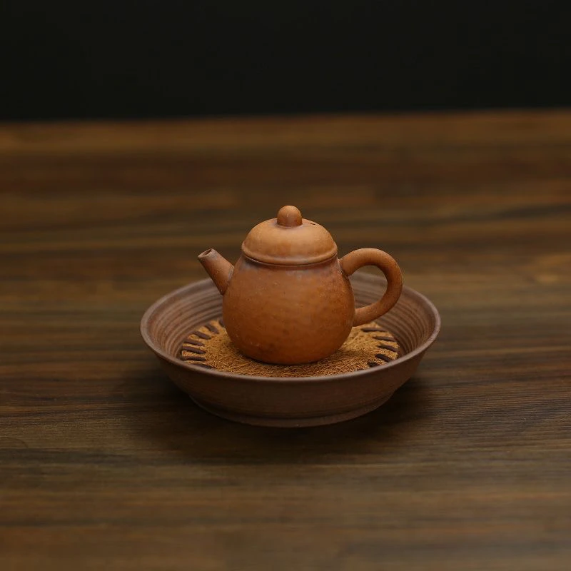 原矿粗陶龙蛋壶老岩泥复古风陶瓷家用小容量泡茶壶可养可包浆茶器