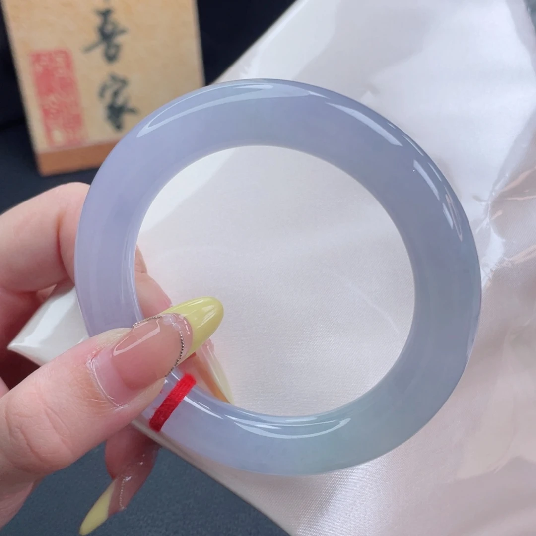 未镶嵌手镯翡翠57.6莫奈紫胖圆 浪漫至死不渝 优雅12号