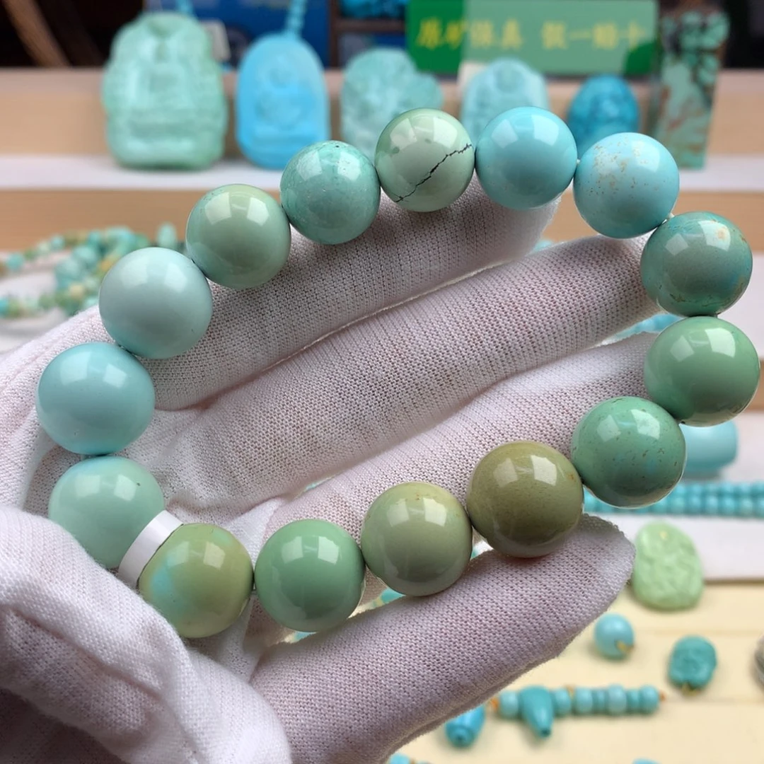 未镶嵌绿松石珠宝奇石14mm