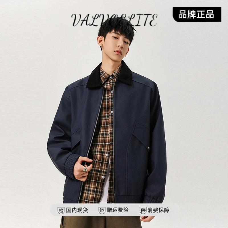 2025秋冬季男士皮衣拼接翻领潮流机车夹克情侣机能外套休闲百搭