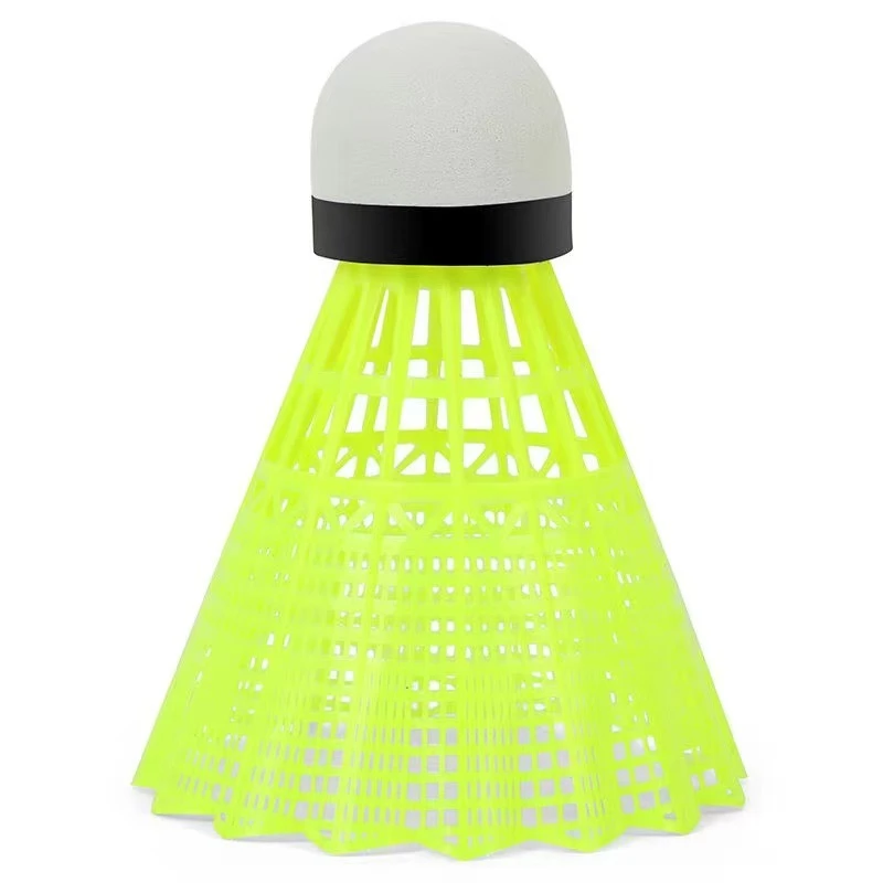 【3个羽毛球】经典荧光运动绿黄色耐用抗冲击塑料球超轻 新手练习球