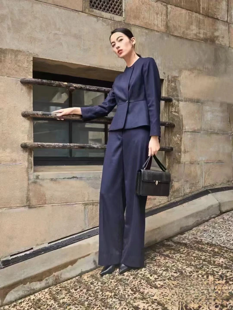 双排扣长袖常规款纽扣西装工作套装商务正装面试休闲春秋1301