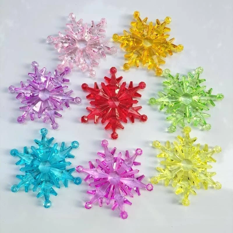 【追艺】7.3cm大雪花片彩色亚克力仿水晶手工DIY魔法棒圣诞节日装饰