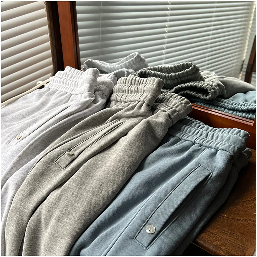 【Miss兔兔女装】春季薄款毛圈棉收口两穿休闲宽松阔腿裤女直筒裤