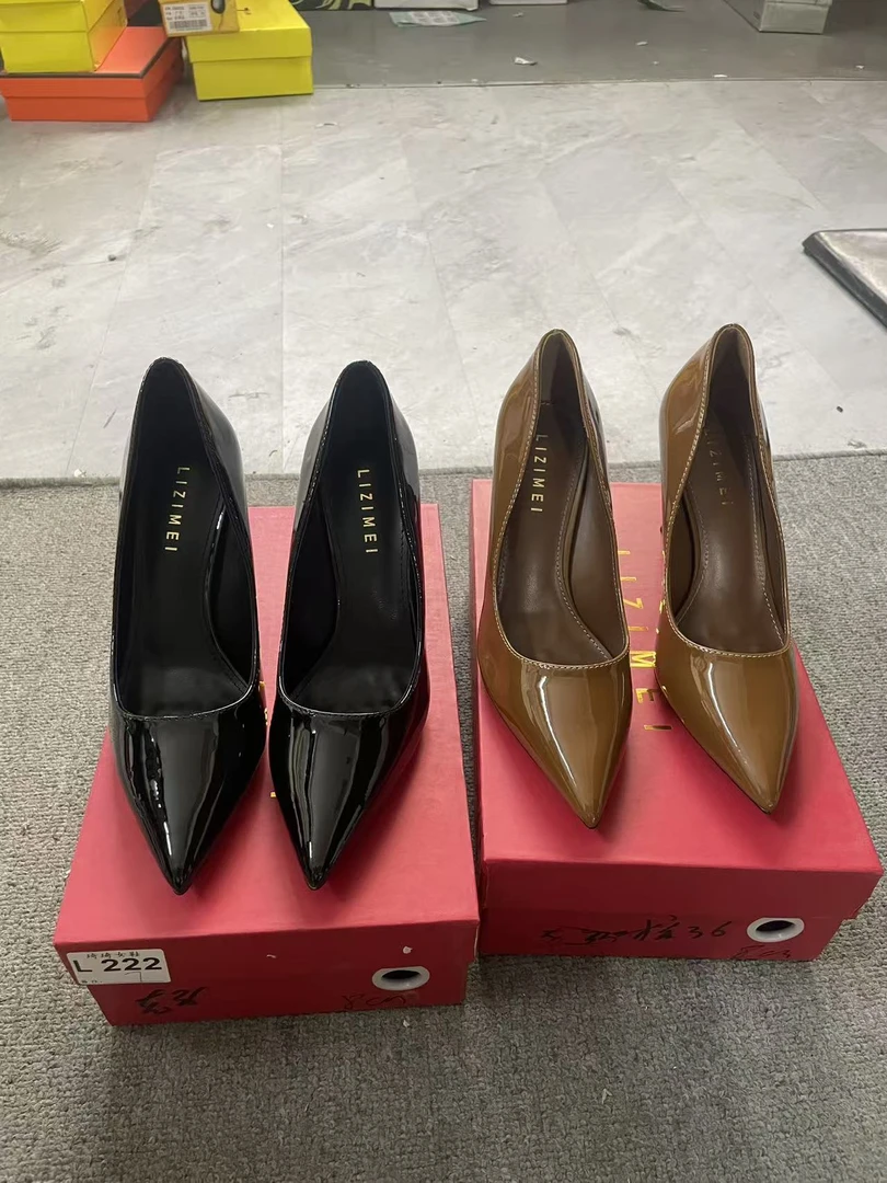 全包浅口防滑尖头细跟高跟鞋细跟