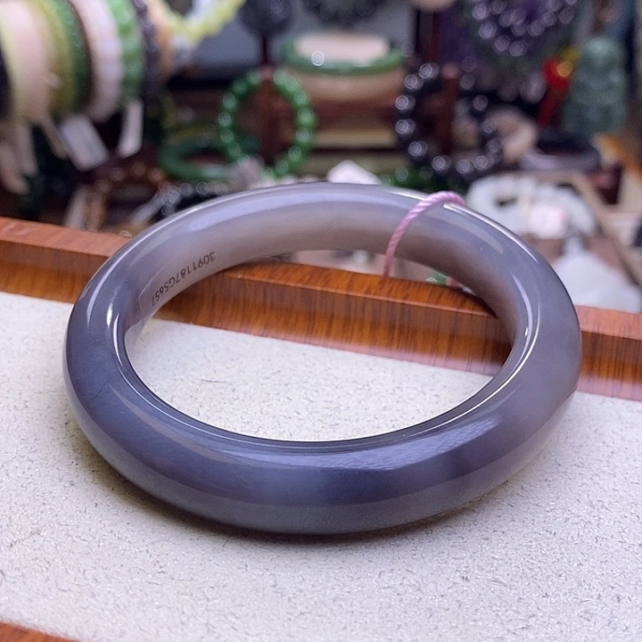 和田玉未镶嵌项链收藏级57烟紫高冰老矿料半山水手镯