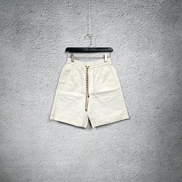 99新 GUCCI/古驰 白色抽绳小Logo松紧沙滩短裤/44