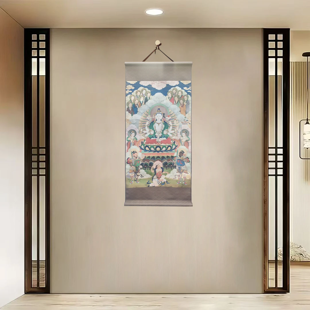 {40-602斗姆元君}净尺寸40x85cm现代简约挂轴装饰画