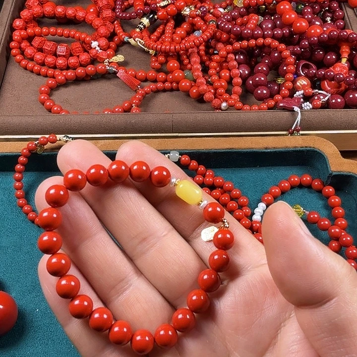 天然辰砂天然朱砂手串