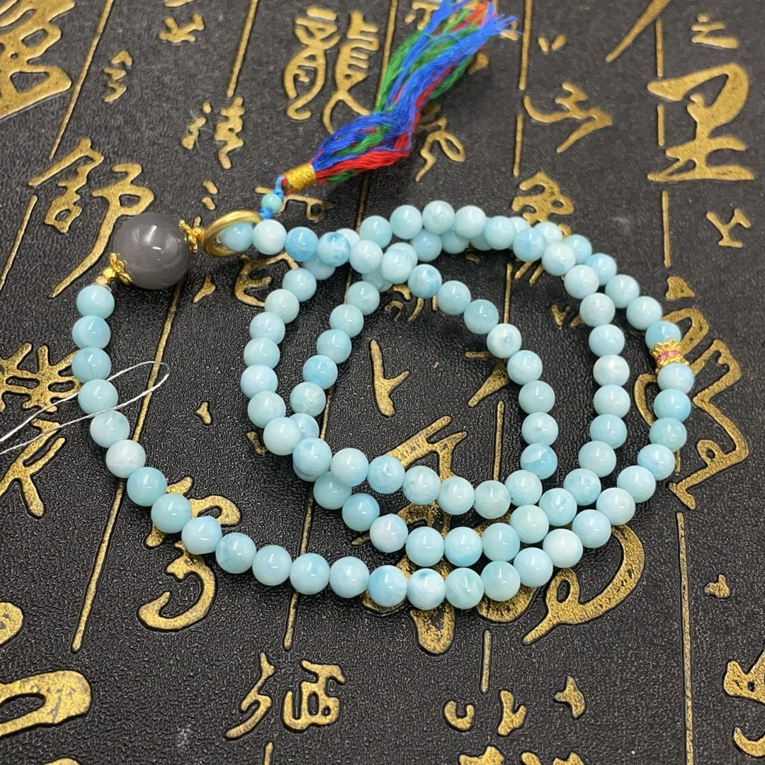 BY0627FLSF标010 北玉精选 海纹石手串