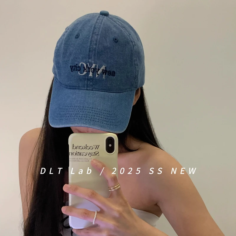 DLTLab丁老头春夏新品潮牌字母牛仔棒球帽男女大头围鸭舌帽2025韩