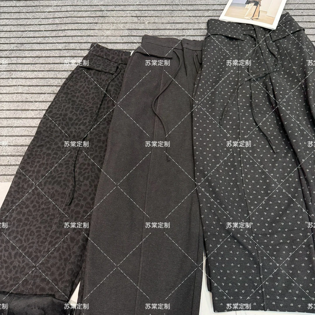 苏棠专属-百搭加绒显瘦半松紧腰新款休闲弯刀直筒裤