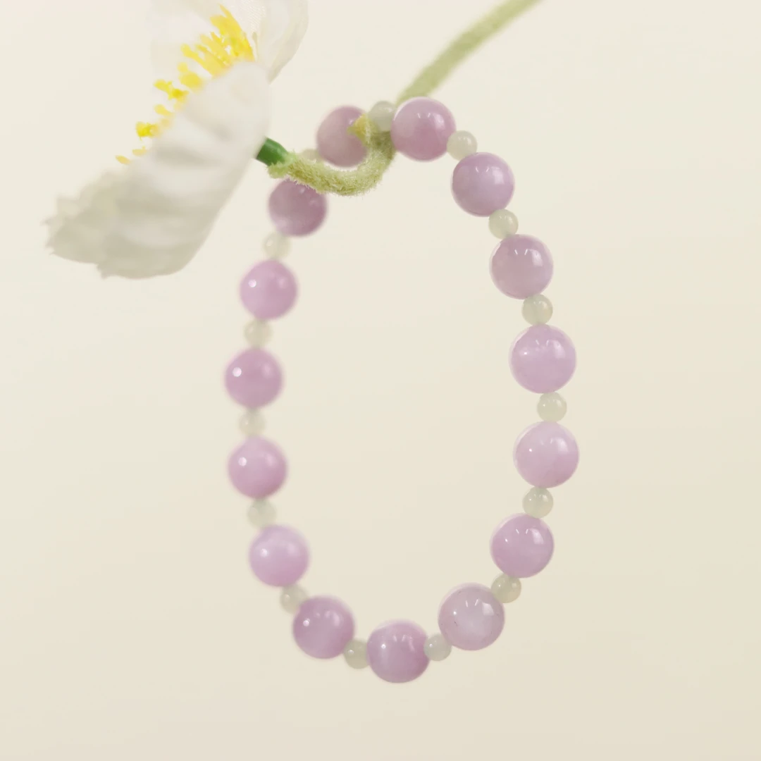 ZC10A18800[原创]紫锂辉和田玉手串（多样性发货)