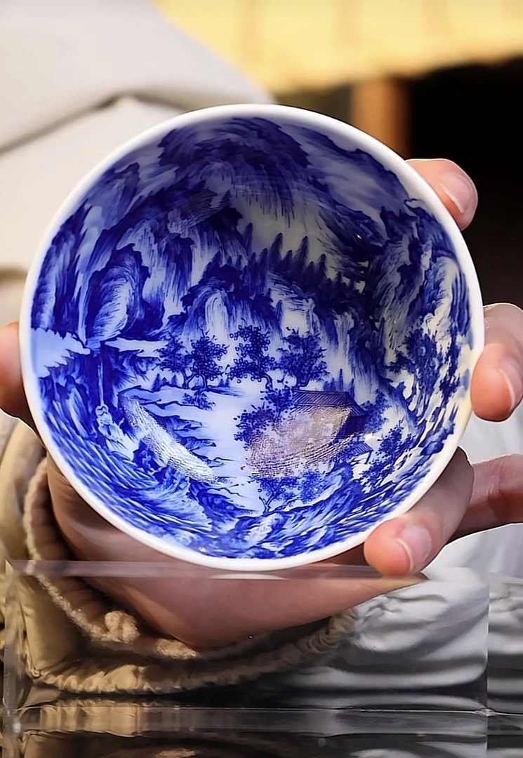 寻山晓隐 溪岸图杯