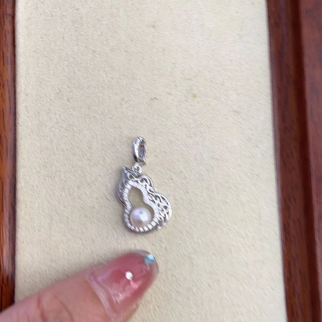 海水珍珠银S925镶嵌吊坠(不含链)