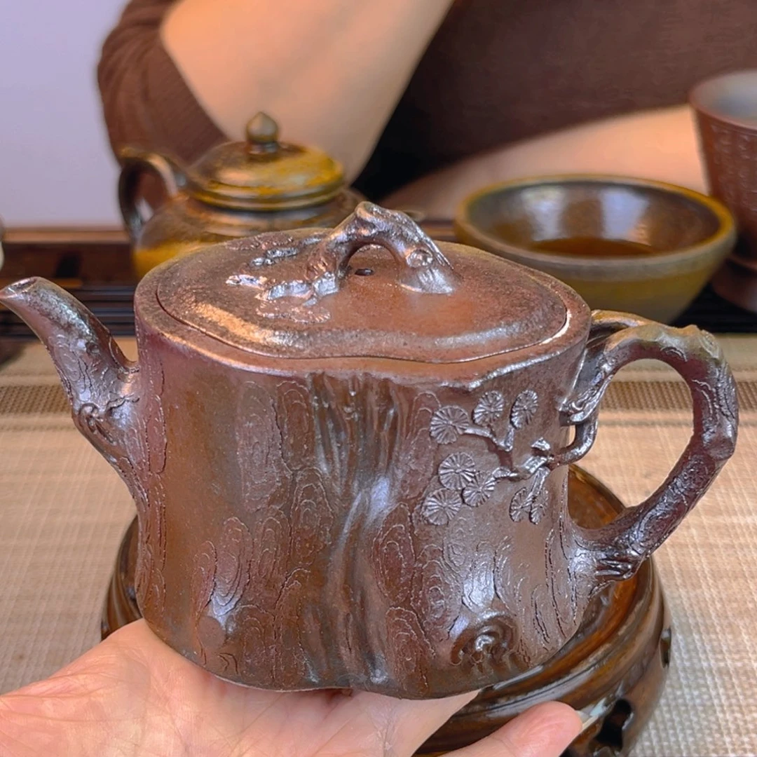 紫砂茶壶底槽清柴烧170cc