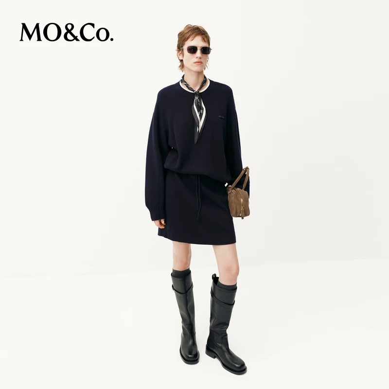 【C+系列】MOCO两件套连衣裙2025冬新品绵羊毛山羊绒MBE4DRS008