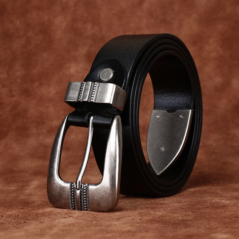 男/女士休闲百搭真皮韩版潮流朋克美国爱尔文头层牛皮针扣皮带