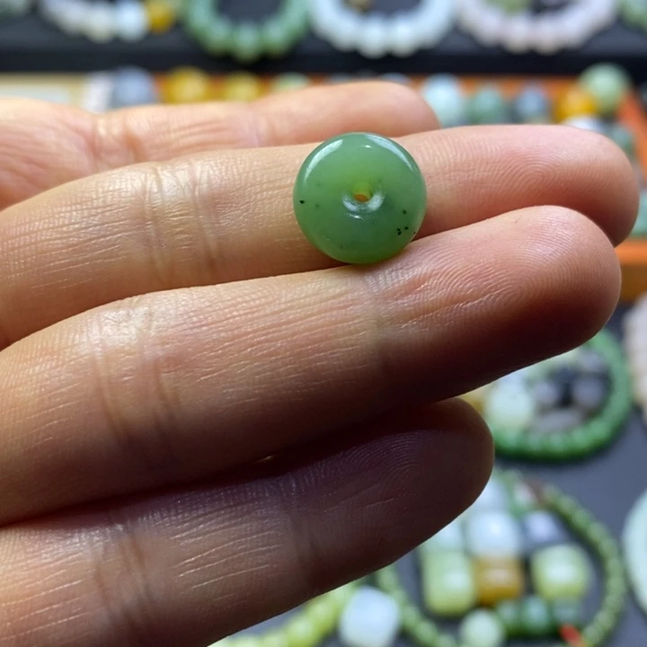 和田玉未镶嵌珠宝半成品碧玉平安扣