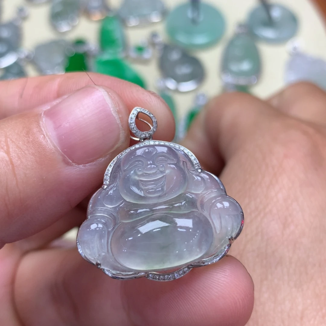 【闪购商品】翡翠18K金镶嵌颈饰佛公