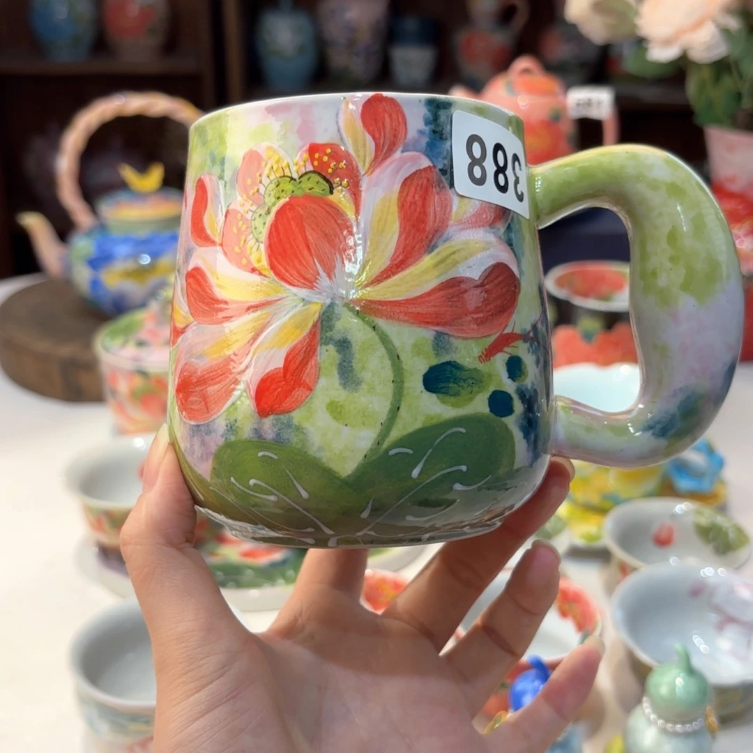 景德镇手绘高温釉下彩陶瓷茶具