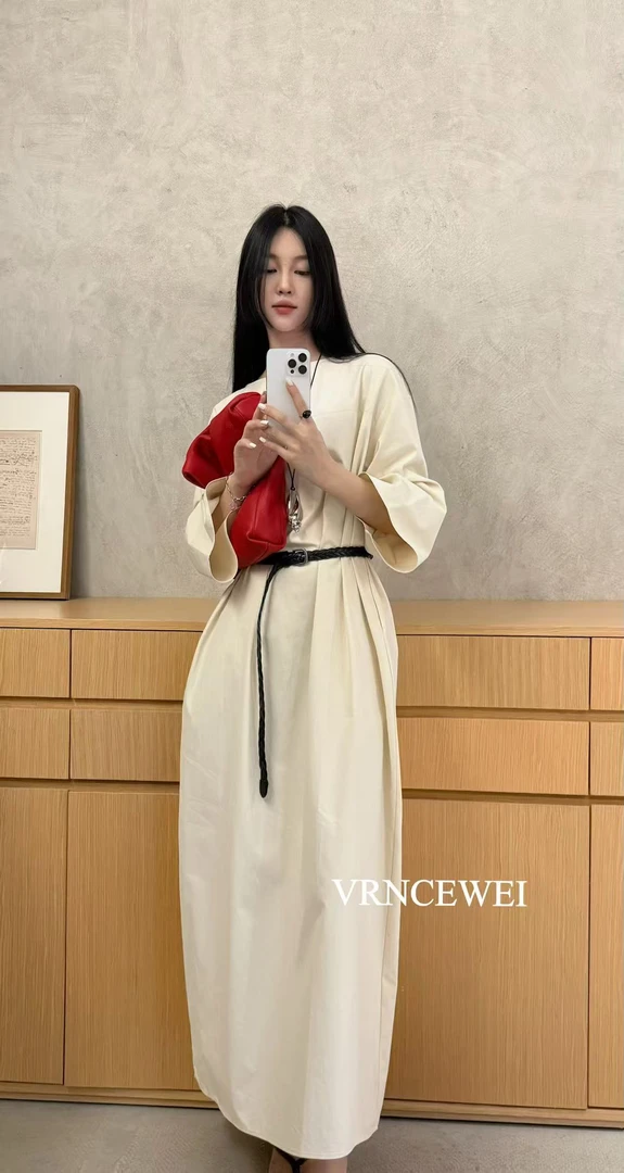福秒-圆领的！有质感宽松衬衫裙（657R0106-2#）VRNCEWEI