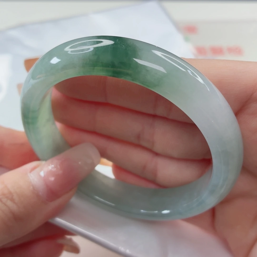 翡翠未镶嵌手镯缅甸天然A货翡翠55.1