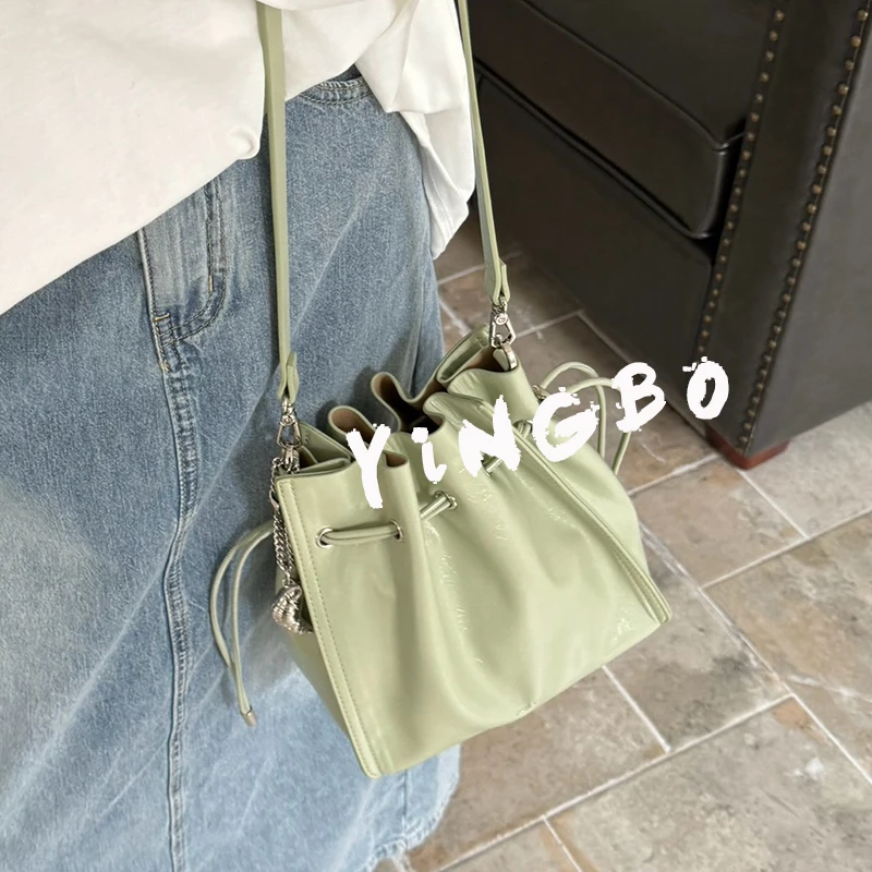 【英柏甄选】SK-62671-奶油绿 然与纯小众设计感时尚单肩包百搭女包