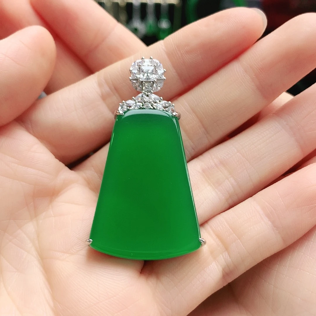 玛瑙/玉髓吊坠银S925镶嵌