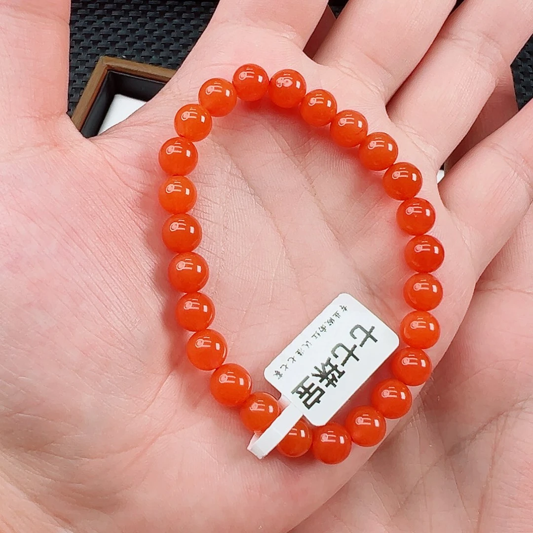 未镶嵌天然南红玛瑙保山杨柳滴水洞亮光手串卡7一条