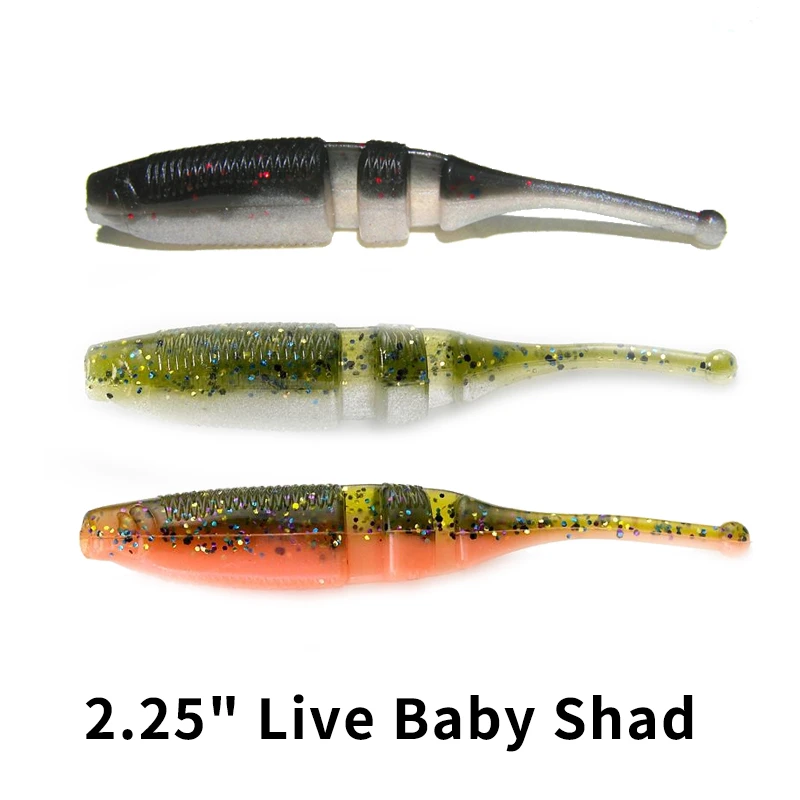美国LAKE FORK liveBabyShad小软鱼 拖尾2.25英寸 15条装