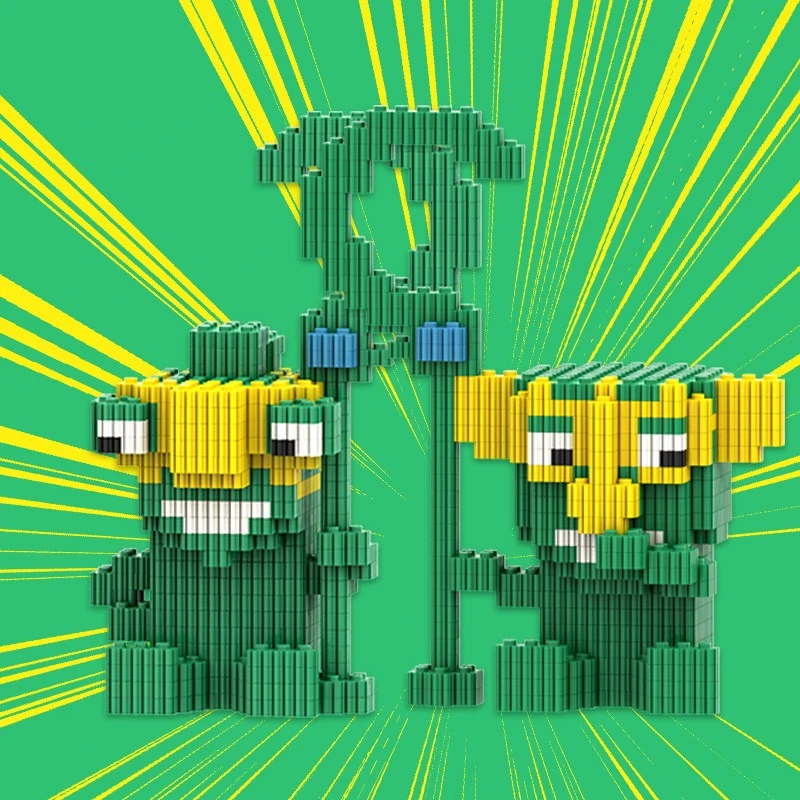 萌拼结界兽两只积木益智拼装颗粒玩具男女孩潮玩生日礼物