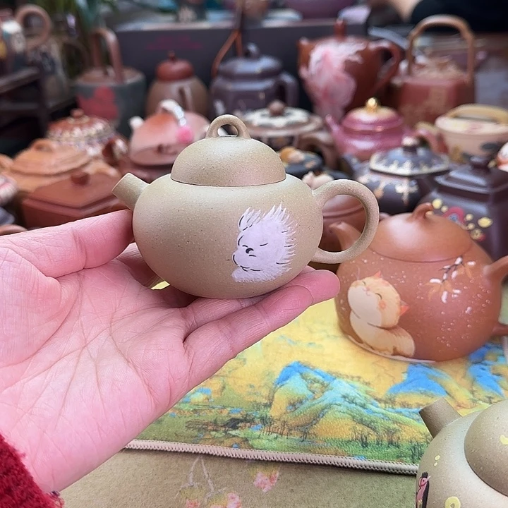 紫砂茶壶潦草狗元宝