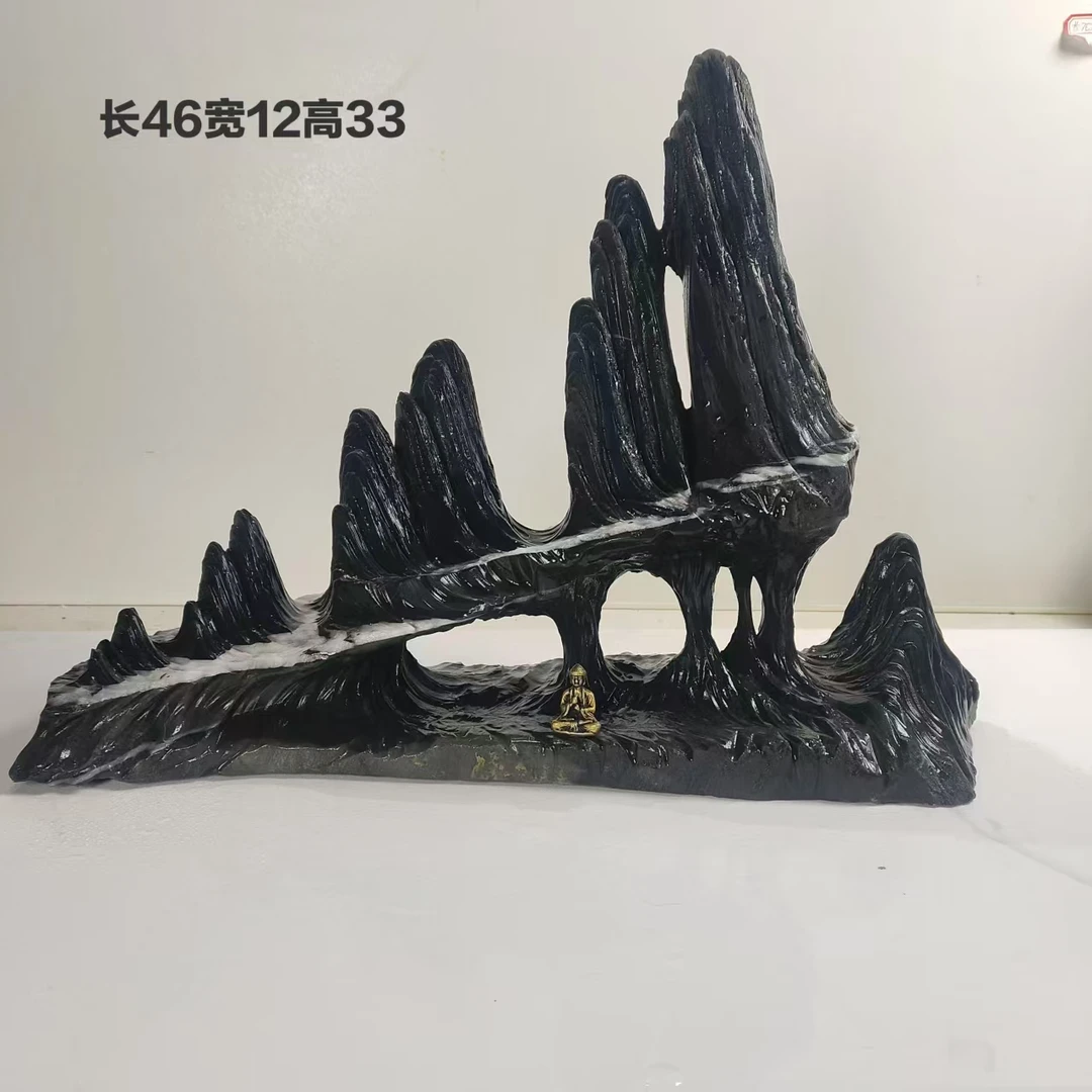 中式桌面山水石灵璧石造景石头造景石鱼缸造景靠山石天然天然原石