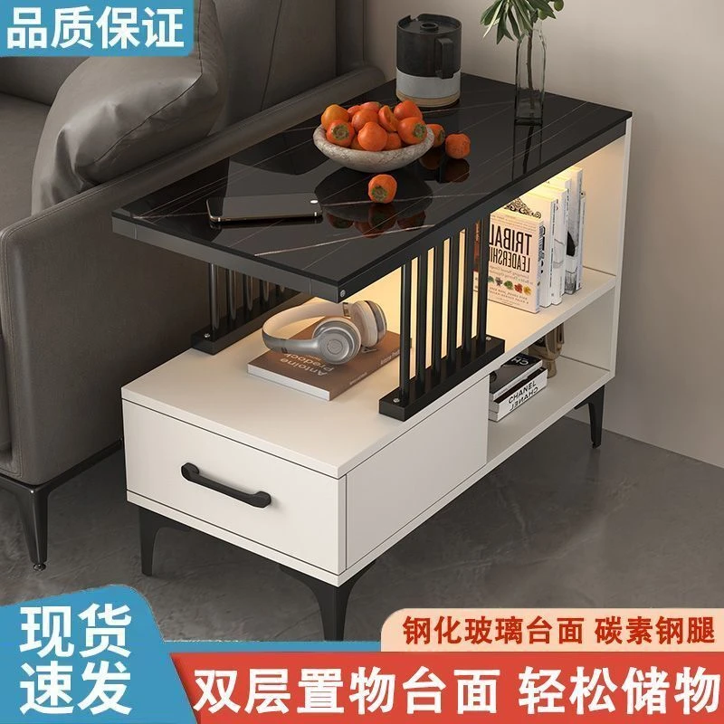 新疆包邮沙发边柜玻璃边几角几客厅轻奢现代简约移动小茶几侧边桌