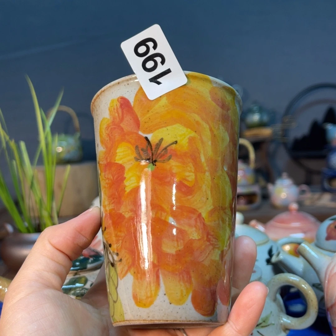 杯素浅陶瓷手工手绘