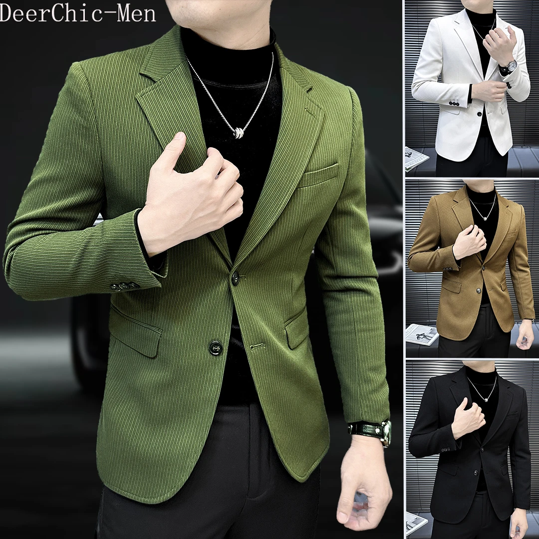 条纹雅痞男士休闲小西服秋季高级感休闲西装外套男设计师潮牌上衣