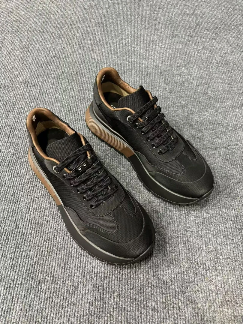 1505-99广州男士休闲鞋时尚百搭厚底黑色潮鞋男款舒适透气