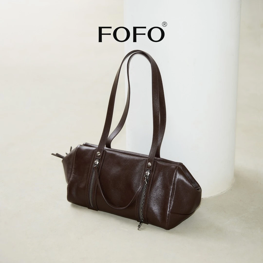 【卢昱晓同款】FOFO鞣光吐司包头层植鞣牛皮单肩软fufu秋冬通勤包